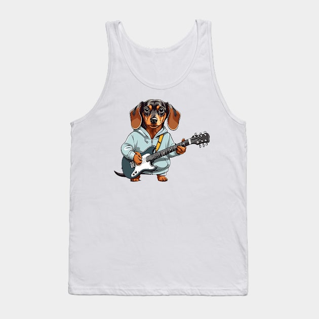 Dachshund Playing Guitar Tank Top by Graceful Designs